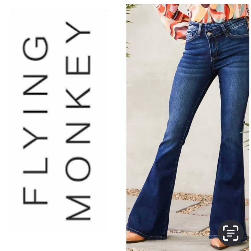 FLYING MONKEY HIGH RISE SUPER FLARE STRETCH JEANS sz 26